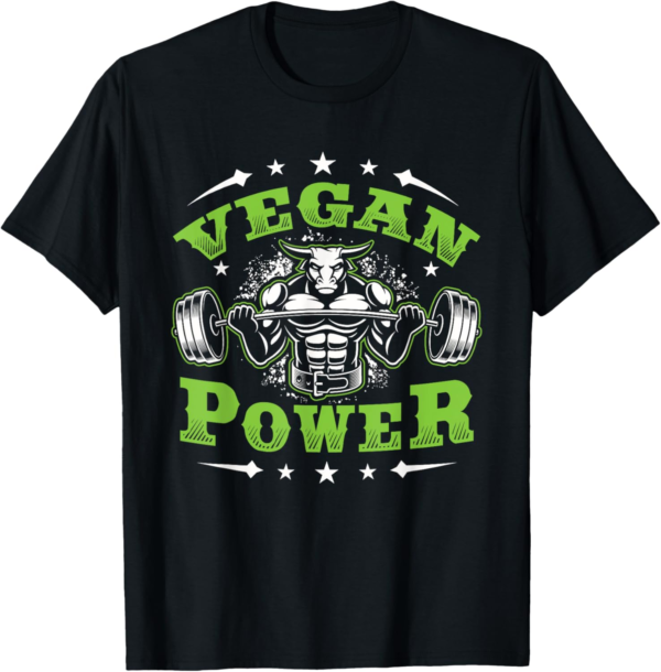 Vegan Fitness Workout I'm Vegan Power T-Shirt - Image 2